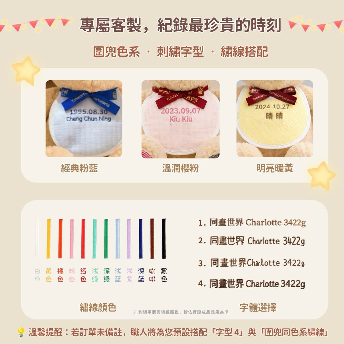 【被愛圍繞】客製出生體重熊|圍兜+腳掌刺繡款(婚禮謝親恩/新生兒滿月週歲禮物) 4 【被愛圍繞】客製出生體重熊|圍兜+腳掌刺繡款(婚禮謝親恩/新生兒滿月週歲禮物):圖片 4